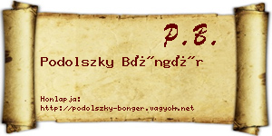 Podolszky Böngér névjegykártya